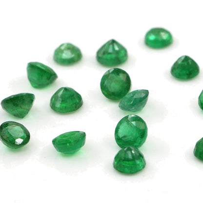 Natural Zambian Emerald Calibrated Rounds | 4mm & 4.5mm