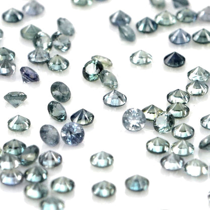 Natural Untreated Teal Sapphire Calibrated Rounds | 2mm & 2.5mm