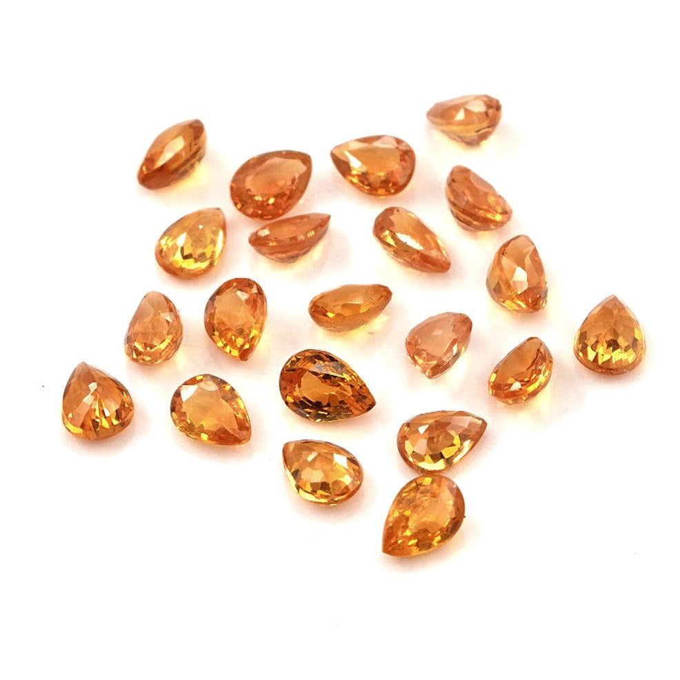 Natural Untreated Orange Sapphire Calibrated Pears | 3x4mm & 4x5mm