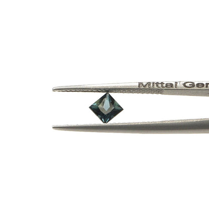 Natural Untreated Australian Teal Sapphire Calibrated Squares | 4mm & 4.5mm