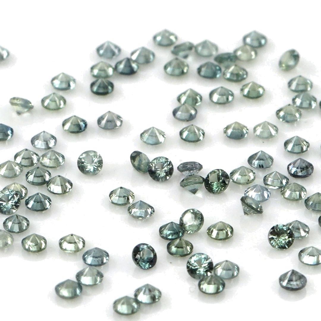 Natural Untreated Teal Sapphire Calibrated Rounds | 2mm & 2.5mm