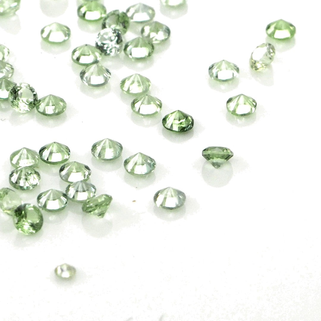 Natural Untreated Green Sapphire Calibrated Rounds | 1mm & 1.5mm