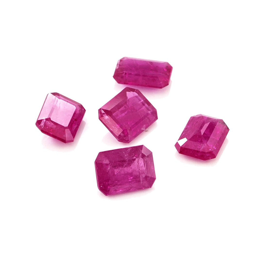 Natural Untreated Mozambique Ruby Calibrated Octagons | 5x7mm & 6x8mm