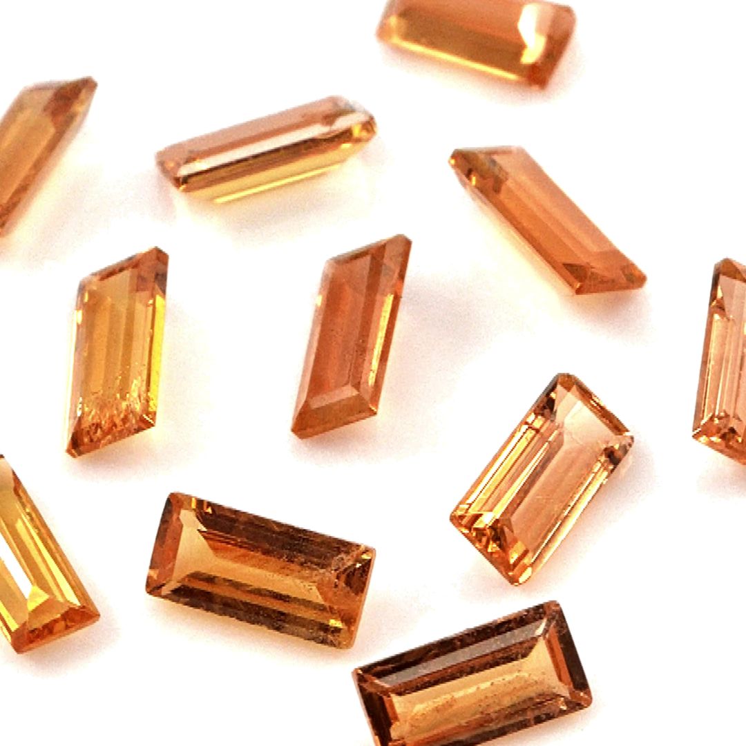 Natural Untreated Orange Sapphire Calibrated Baguettes | 2x4mm & 2.5x5mm