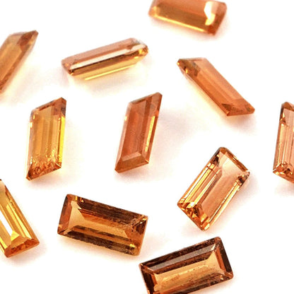 Natural Untreated Orange Sapphire Calibrated Baguettes | 2x4mm & 2.5x5mm