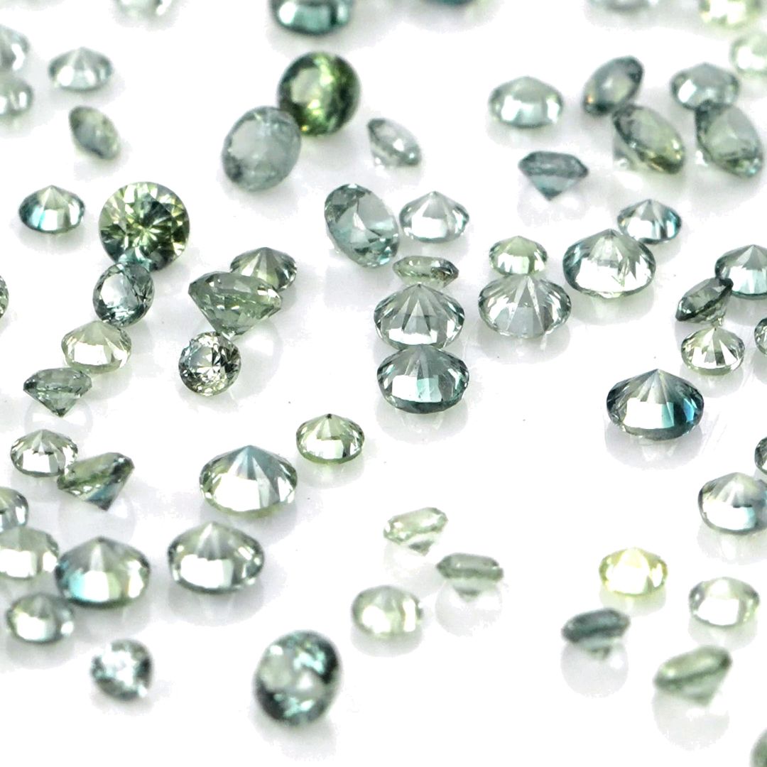 Natural Untreated Green Sapphire Calibrated Rounds | 1mm & 1.5mm