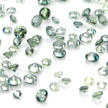 Natural Untreated Green Sapphire Calibrated Rounds | 1mm & 1.5mm