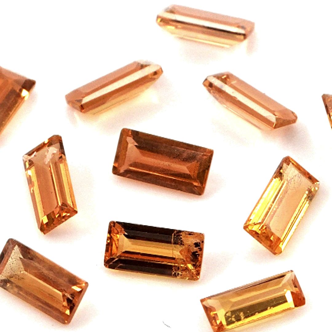 Natural Untreated Orange Sapphire Calibrated Baguettes | 2x4mm & 2.5x5mm