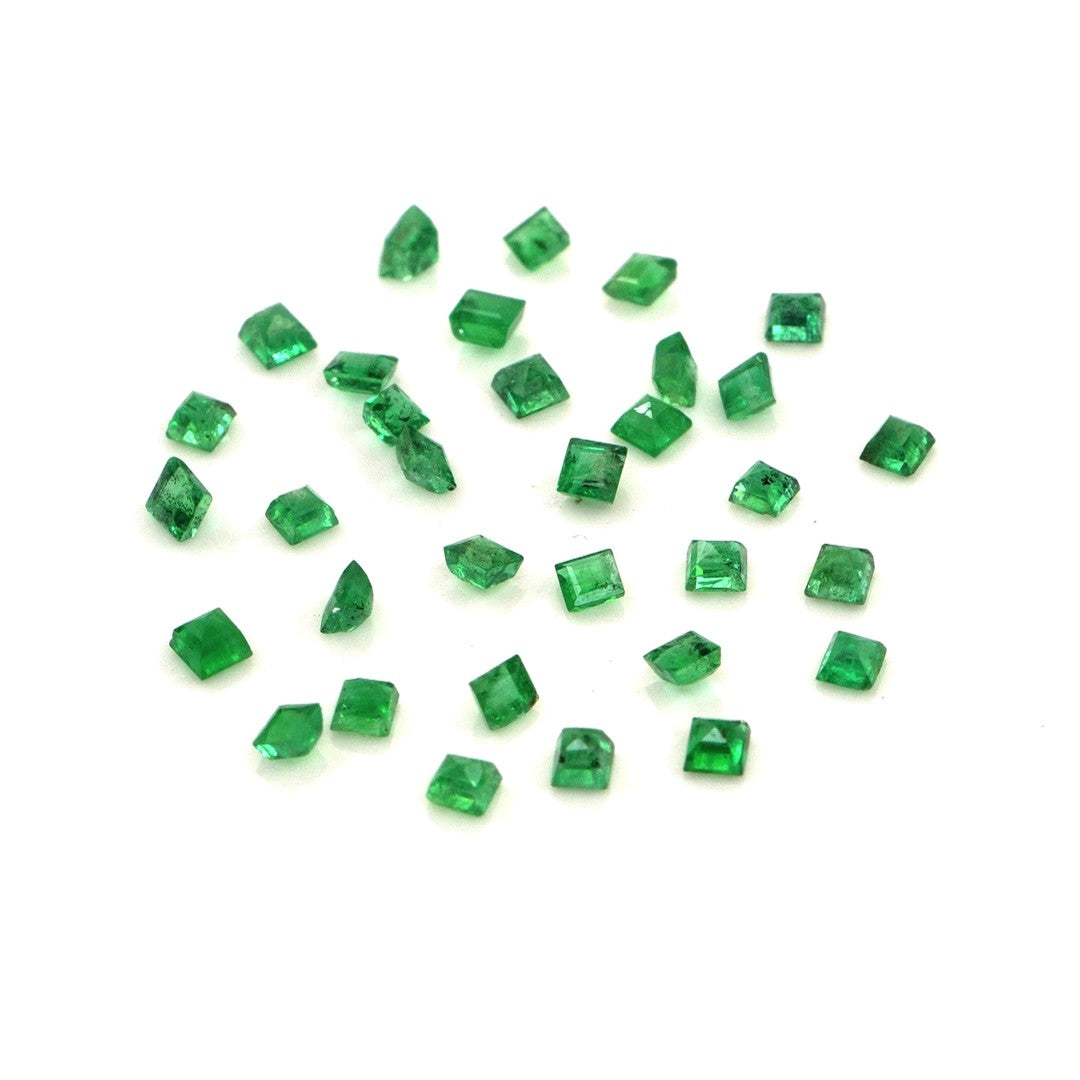 Natural Zambian Emerald Calibrated Squares | 1.5mm & 1.75mm