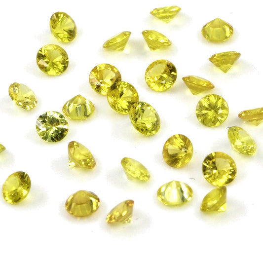 Natural Untreated Bangkok Yellow Sapphire Calibrated Rounds | 3mm & 3.5mm