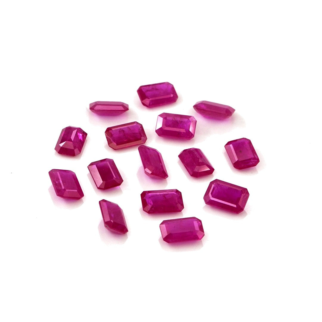 Natural Untreated Mozambique Ruby Calibrated Octagons | 3x5mm & 4x6mm