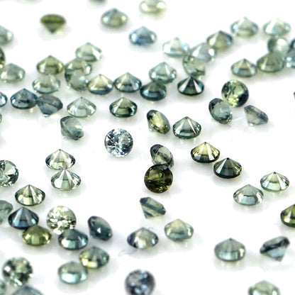 Natural Untreated Teal Sapphire Calibrated Rounds | 1mm & 1.5mm