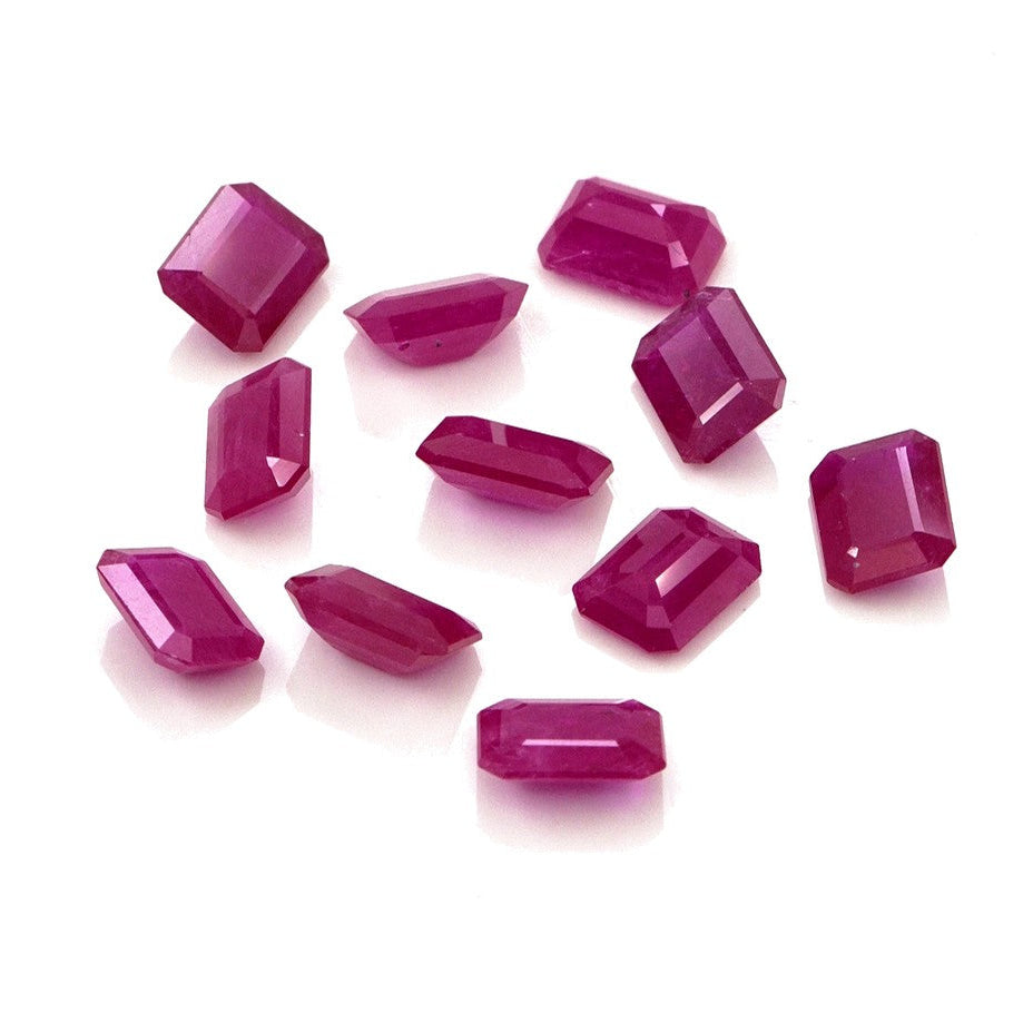 Natural Untreated Mozambique Ruby Calibrated Octagons | 5x7mm & 6x8mm