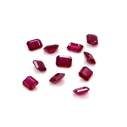 Natural Untreated Mozambique Ruby Calibrated Octagons | 3x4mm & 4x5mm