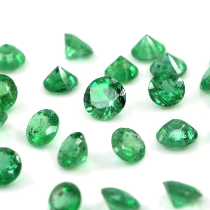 Natural Zambian Emerald Calibrated Rounds | 3mm & 3.5mm