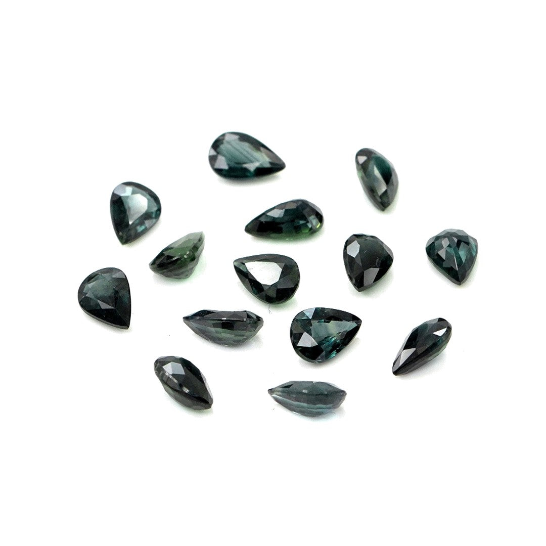 Natural Untreated Teal Sapphire Calibrated Pears | 3x5mm & 4x6mm