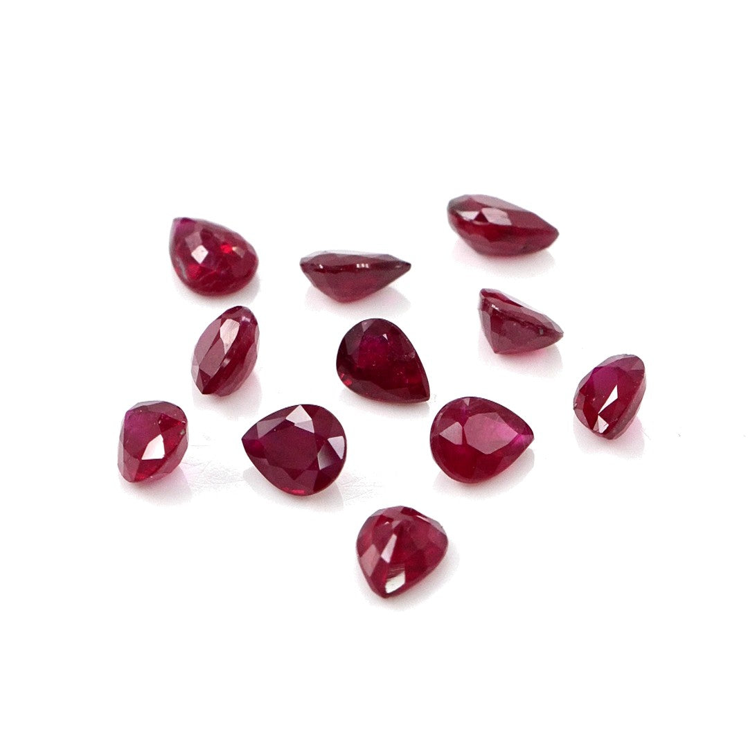 Natural Untreated African Ruby Calibrated Pears | 3x4mm & 4x5mm