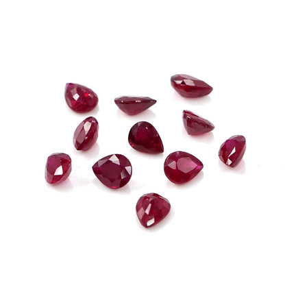 Natural Untreated African Ruby Calibrated Pears | 3x4mm & 4x5mm