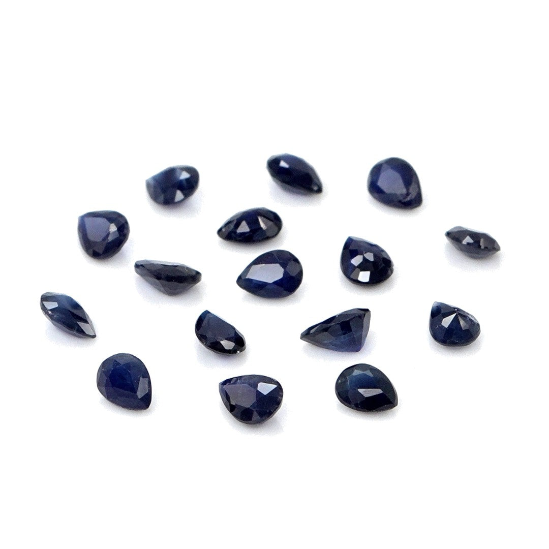 Natural Untreated Blue Sapphire Calibrated Pears | 3x4mm & 4x5mm