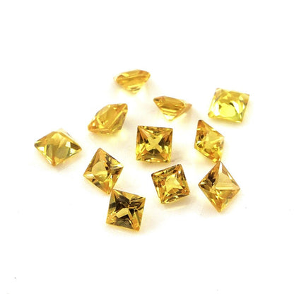 Natural Untreated Yellow Sapphire Calibrated Squares | 2.5mm & 2.75mm