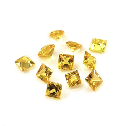 Natural Untreated Yellow Sapphire Calibrated Squares | 2.5mm & 2.75mm