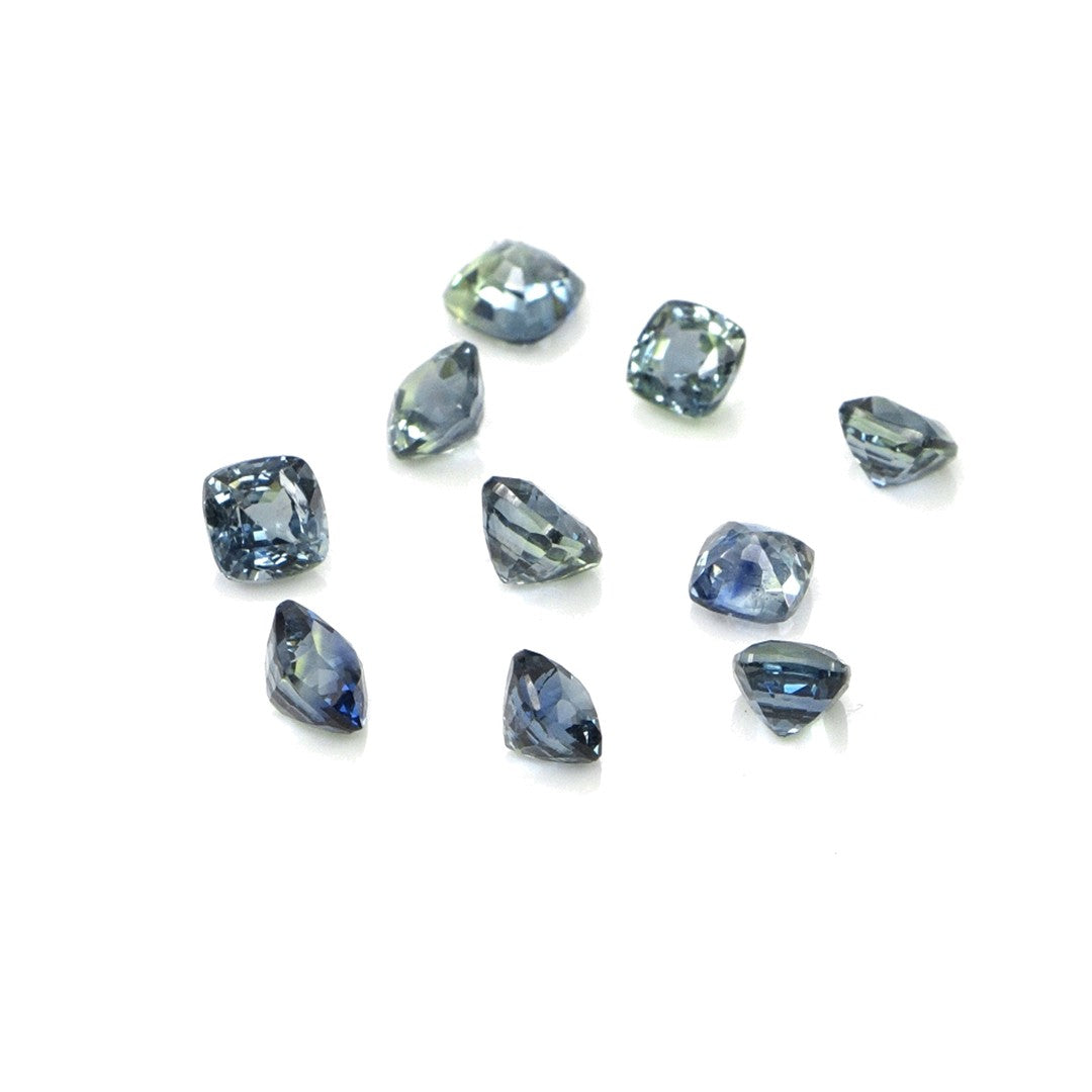 Natural Untreated Australian Teal Sapphire Calibrated Cushions | 3mm & 3.5mm