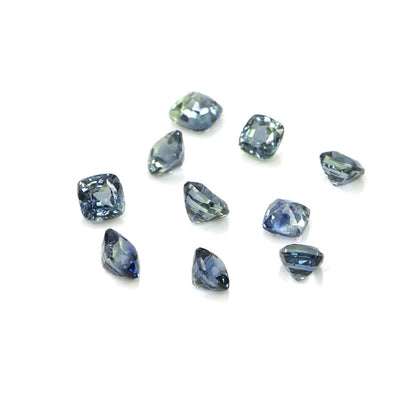 Natural Untreated Australian Teal Sapphire Calibrated Cushions | 3mm & 3.5mm