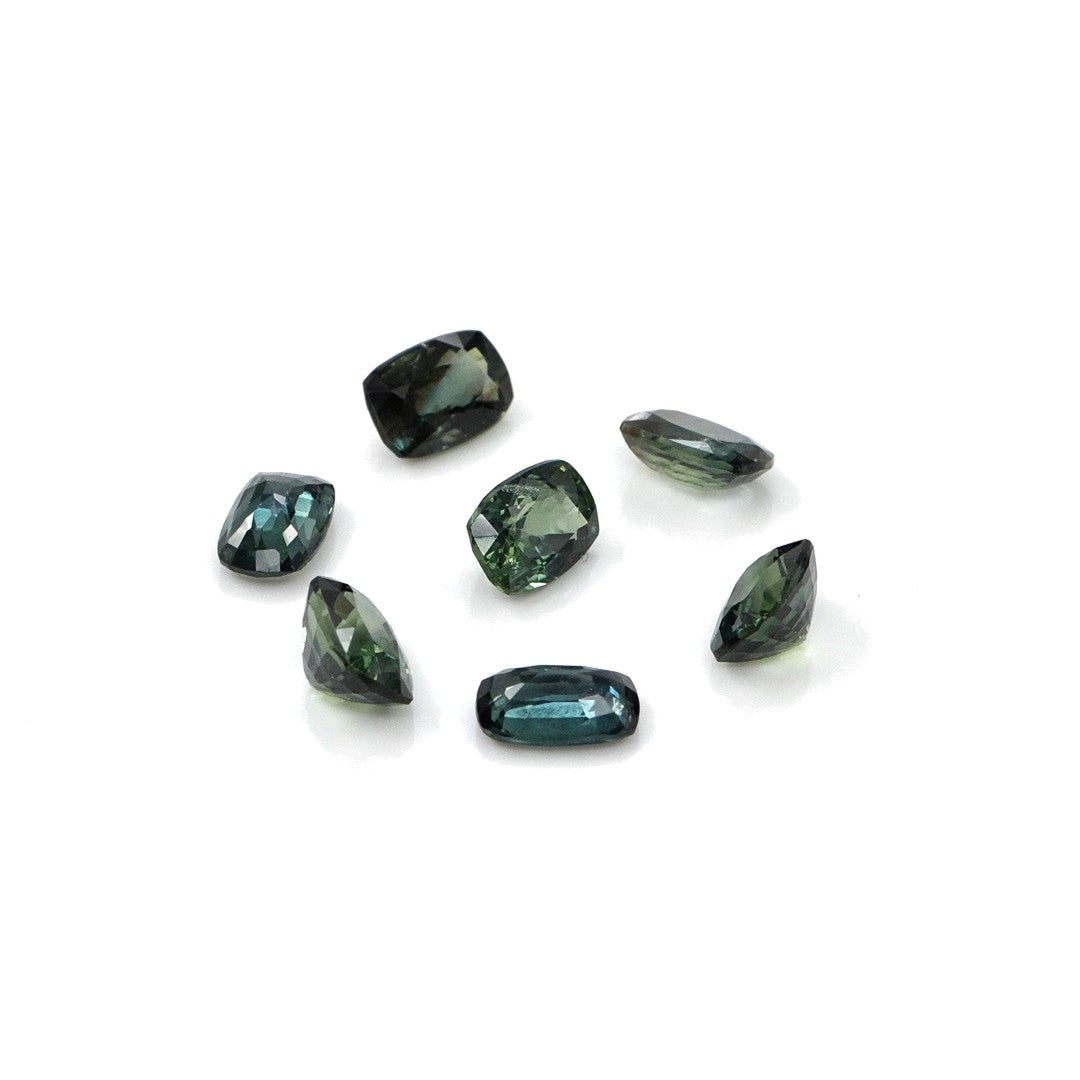 Natural Untreated Australian Teal Sapphire Calibrated Long Cushions | 3x4mm & 4x5mm