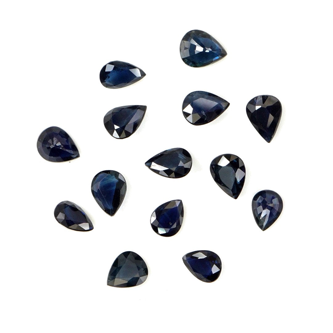 Natural Untreated Blue Sapphire Calibrated Pears | 3x4mm & 4x5mm