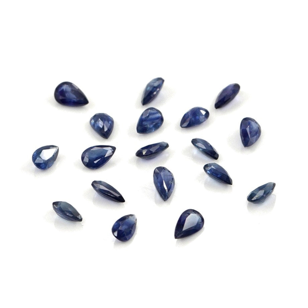 Natural Untreated Blue Sapphire Calibrated Pears | 3x5mm & 4x6mm