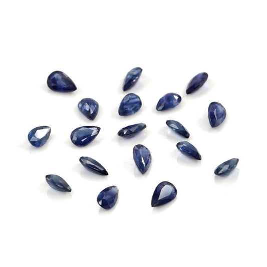 Natural Untreated Blue Sapphire Calibrated Pears | 3x5mm & 4x6mm