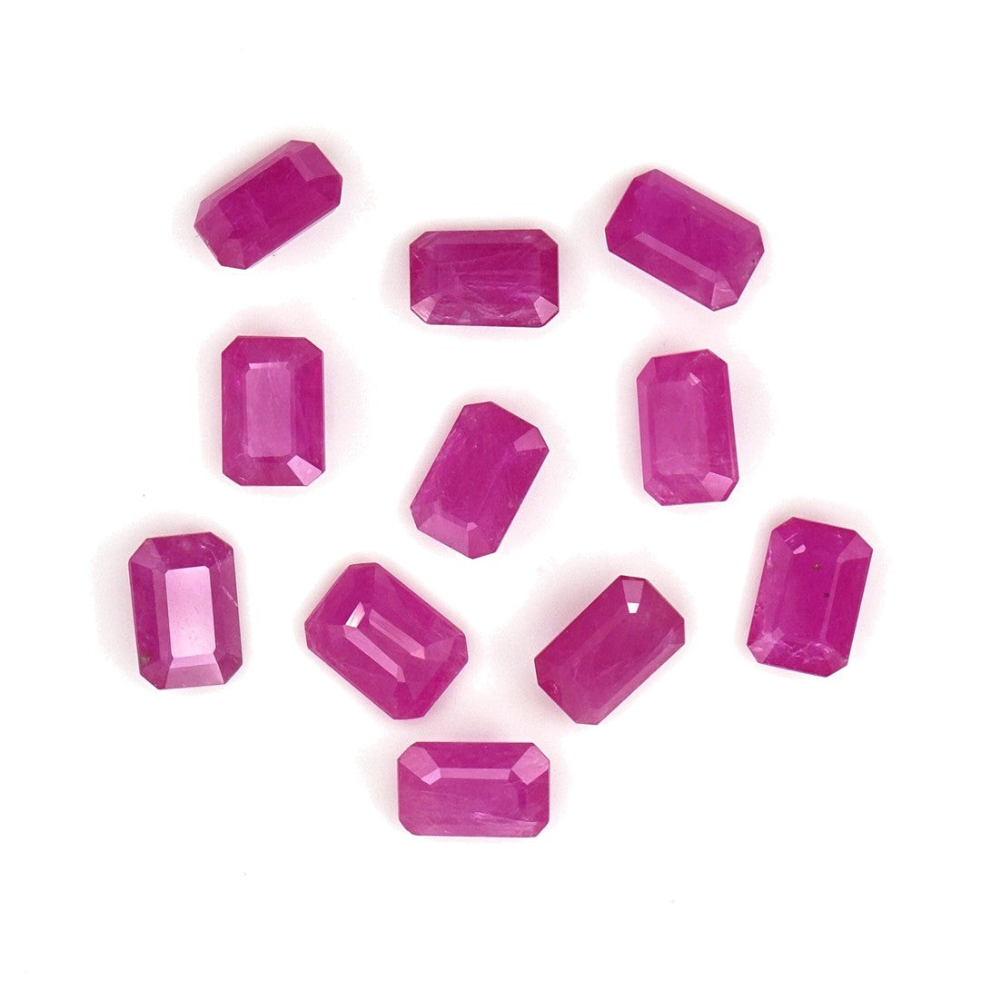 Natural Untreated Mozambique Ruby Calibrated Octagons | 5x7mm & 6x8mm