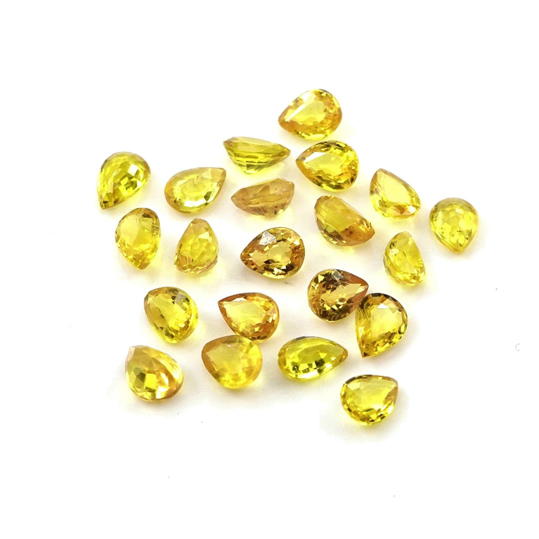 Natural Untreated Yellow Sapphire Calibrated Pears | 3x4mm & 4x5mm