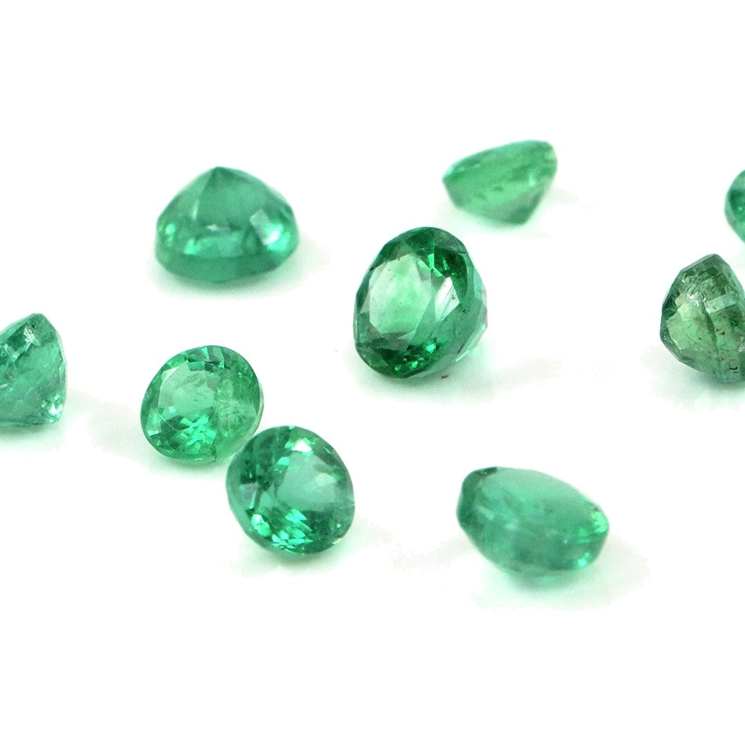 Natural Zambian Emerald Calibrated Rounds | 4mm & 4.5mm