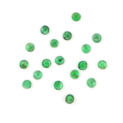 Natural Zambian Emerald Calibrated Cabochon Rounds | 2mm & 2.5mm