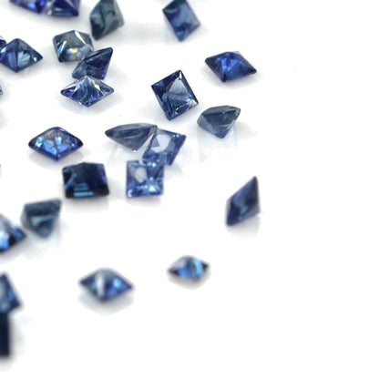 Natural Untreated Blue Sapphire Calibrated Squares | 2mm & 2.5mm