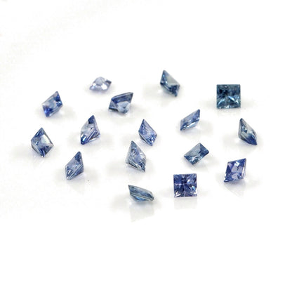 Natural Untreated Blue Sapphire Calibrated Squares | 2mm & 2.5mm
