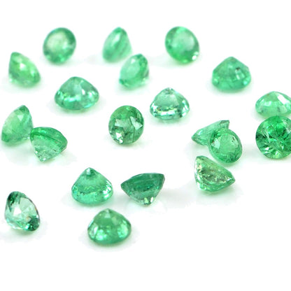 Natural Zambian Emerald Calibrated Rounds | 3mm & 3.5mm