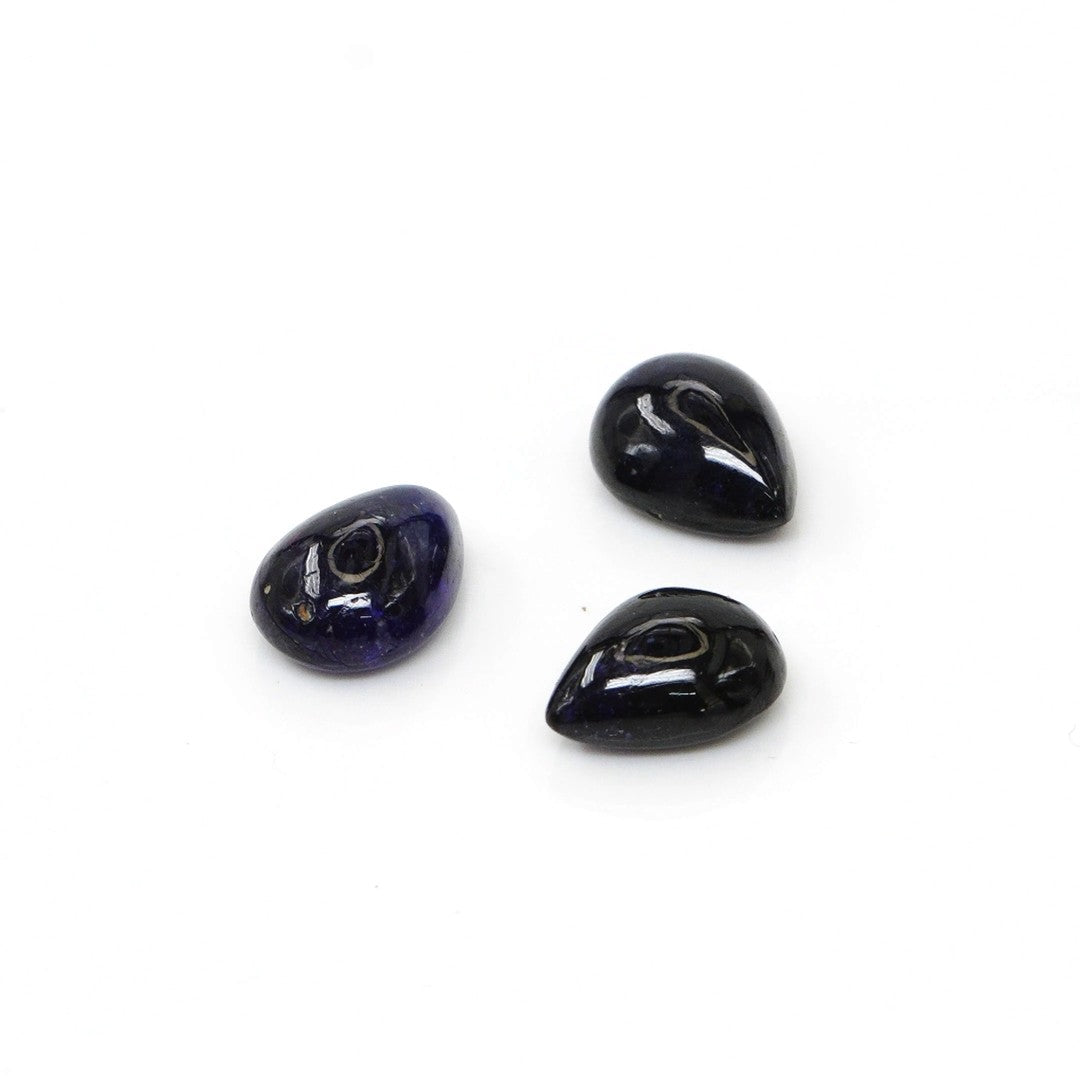 Natural Bangkok Blue Sapphire Calibrated Cabochon Pears | 7x9mm & 7x8mm
