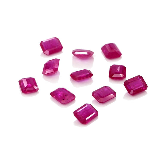 Natural Untreated Mozambique Ruby Calibrated Octagons | 3x4mm & 4x5mm