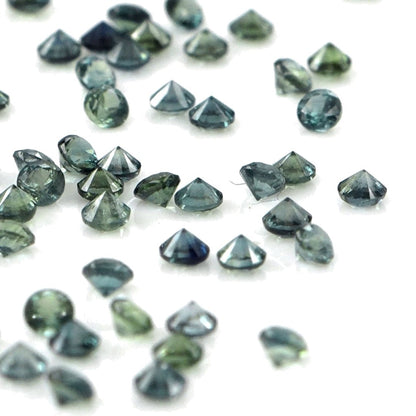 Natural Untreated Teal Sapphire Calibrated Rounds | 2mm & 2.5mm