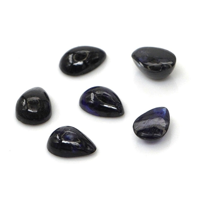 Natural Bangkok Blue Sapphire Calibrated Cabochon Pears | 3x5mm & 4x6mm
