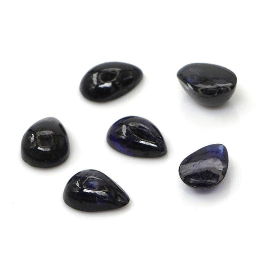 Natural Bangkok Blue Sapphire Calibrated Cabochon Pears | 3x5mm & 4x6mm