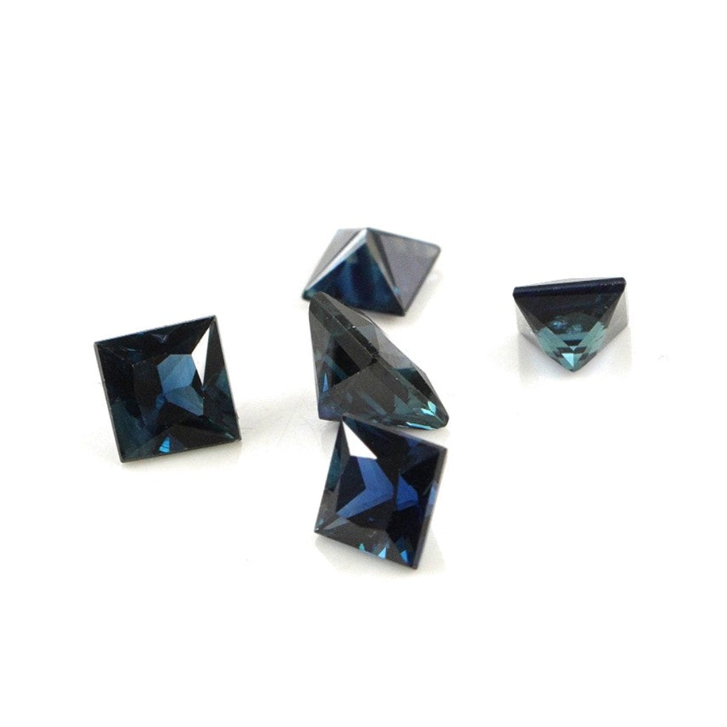 Natural Untreated Blue Sapphire Calibrated Squares | 4mm & 4.5mm