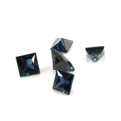 Natural Untreated Blue Sapphire Calibrated Squares | 4mm & 4.5mm