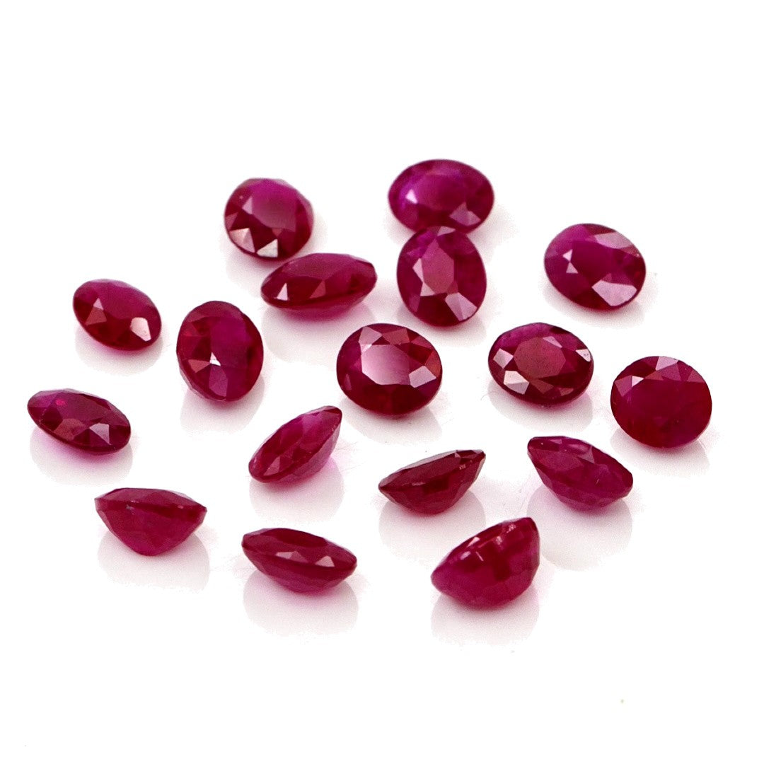 Natural Untreated Burma Ruby Calibrated Ovals | 3x4mm & 4x5mm