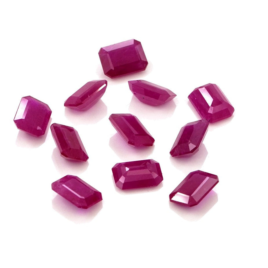 Natural Untreated Mozambique Ruby Calibrated Octagons | 5x7mm & 6x8mm
