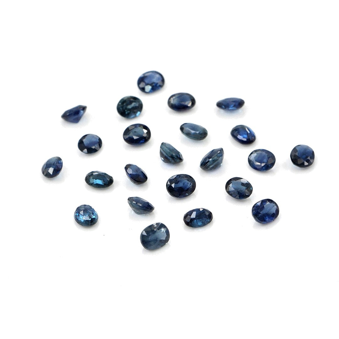 Natural Untreated Blue Sapphire Calibrated Ovals | 3x4mm & 4x5mm