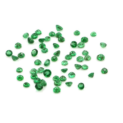 Natural Zambian Emerald Calibrated Rounds | 2mm & 2.5mm