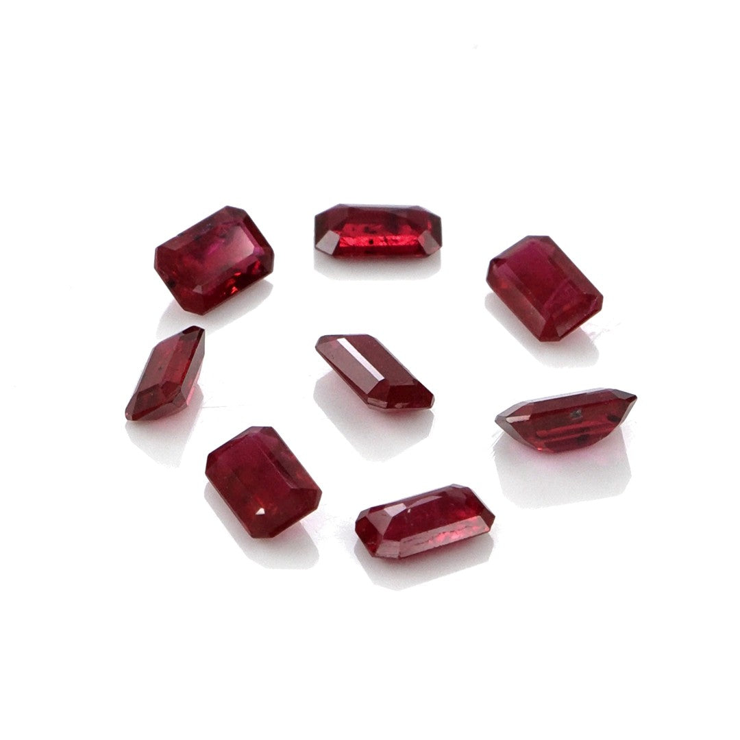 Natural Untreated Mozambique Ruby Calibrated Octagons | 3x5mm & 4x6mm